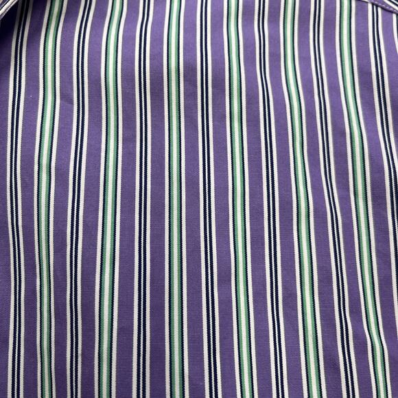 Vtg Ralph Lauren Button Down Shirt Mens 3XLT Tall Purple Striped Classic Fit - Picture 3 of 10